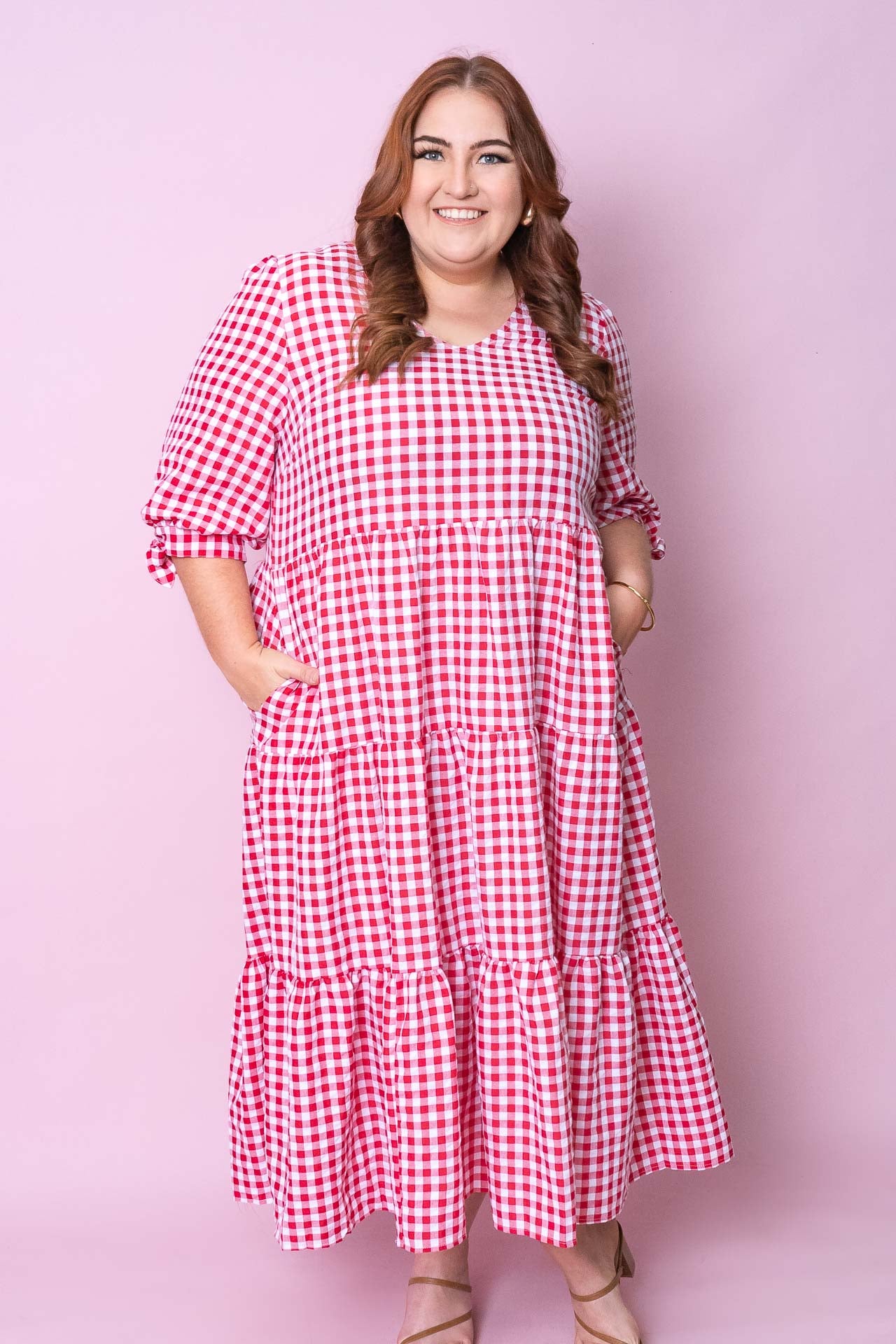 Romy Midi Dress in Red