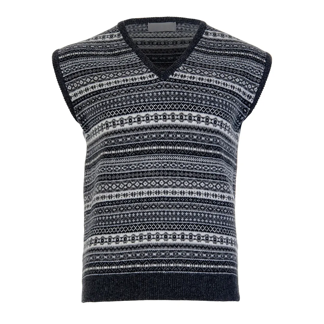 Vintage Icelandic Geometric Knit Vest Sweater