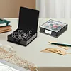 PU Flower Diamond Painting Notecard Box with 160 Sheets of Paper for Adults