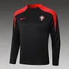 2024 Portugal Half-Pull Training Suit Black Football Jersey 1:1 Thai Quality