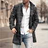Plain Lapel Button Mid-Length OL Men's Coat