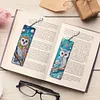 (US Local)8Pcs DIY Owl Diamond Painting Art Bookmarks with Crystal Pendants for Reading