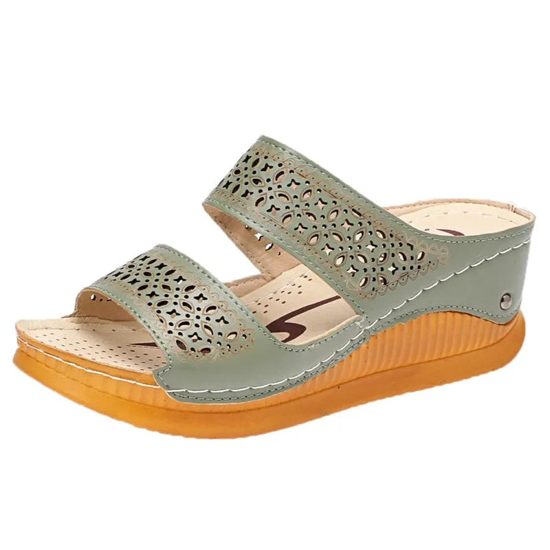 2022 Sandals Women Comfortable Open Toe Beach Sandals Women Shoes Outdoor Female Slippers Slip On Wedge Sandals Footwear Slides