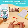 4Pcs Potted Plants Crochet Kit DIY Crochet Starter Kit Crochet Set for Beginners