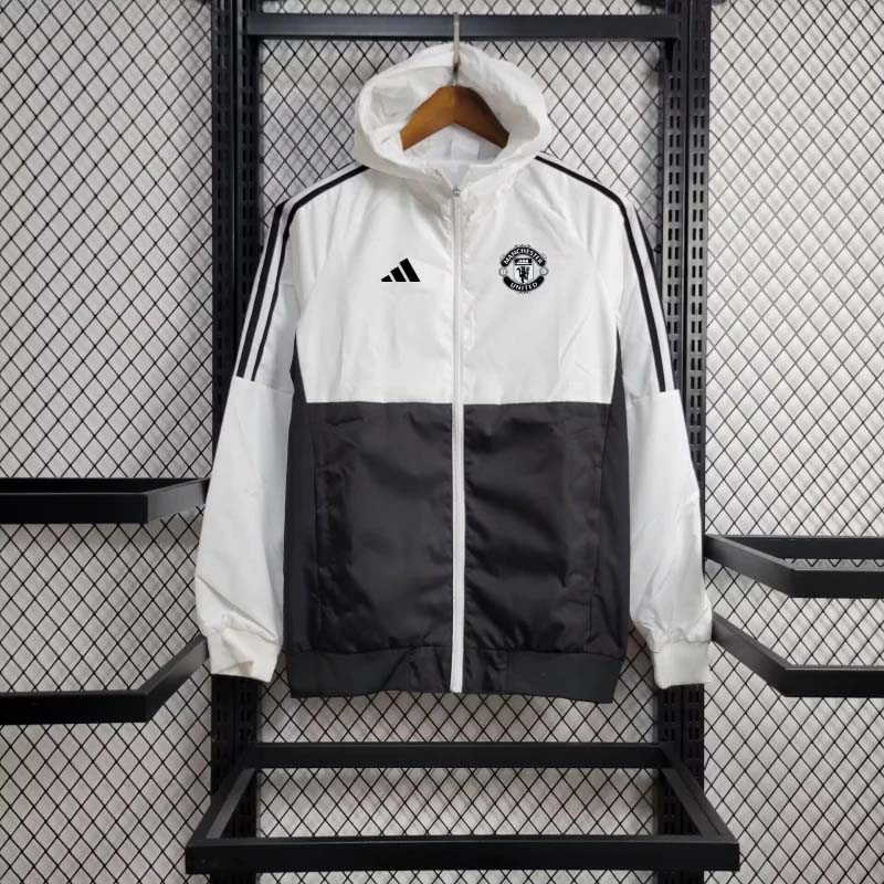 2024-2025 M-U black white windbreakerFootball Shirt 1:1 Thai Quality