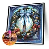 Diamond Painting-DIY Full Round Drill Stained Glass Christmas Wreath