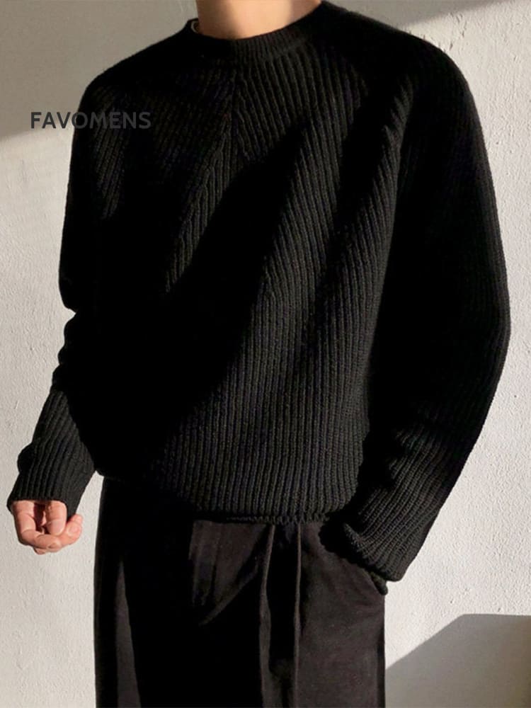 Men&rsquo;s Solid Color Sweater Black / M