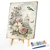 Bird Peony Cage-Paint by Numbers Acrylic Painting 40*60CM(Poster style）