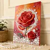 Red Roses DIY Pearl Painting Kit with Frame 30x40cm Pearl Gem Paintings Picture Arts Craft for Adults Beginners Gift Home Wall Decor