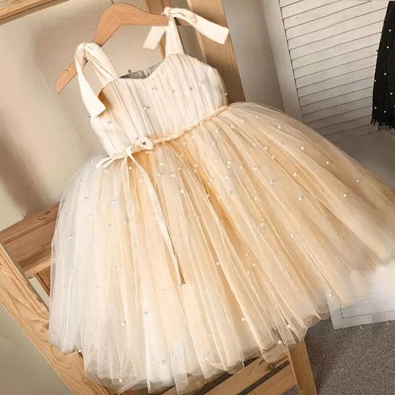Toddler Girls Tulle Princess Dress 1-5 Year Kids Baby Elegant Wedding Tutu Prom Children Communion Formal Evening Party Clothes