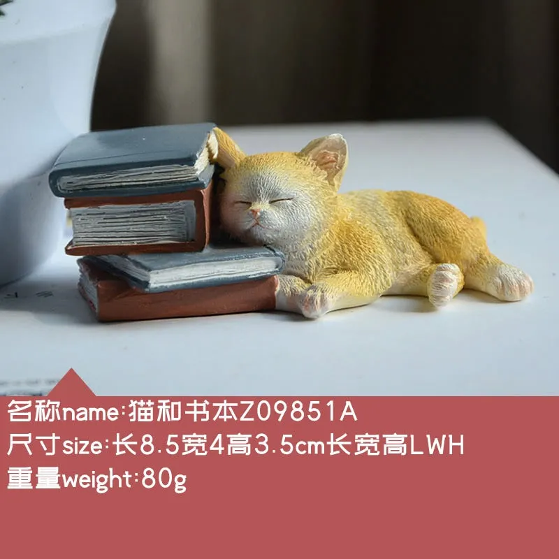 Everyday Collection Cute Cartoon Cat Animal Figurine Miniature Fairy Desk Ornament Modern Home  Decoration Gifts for Girls