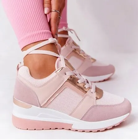 Brand Design 2021 New Women Casual Shoes Height Increasing Sport Wedge Shoes Air Cushion Comfortable Sneakers Zapatos De Mujer