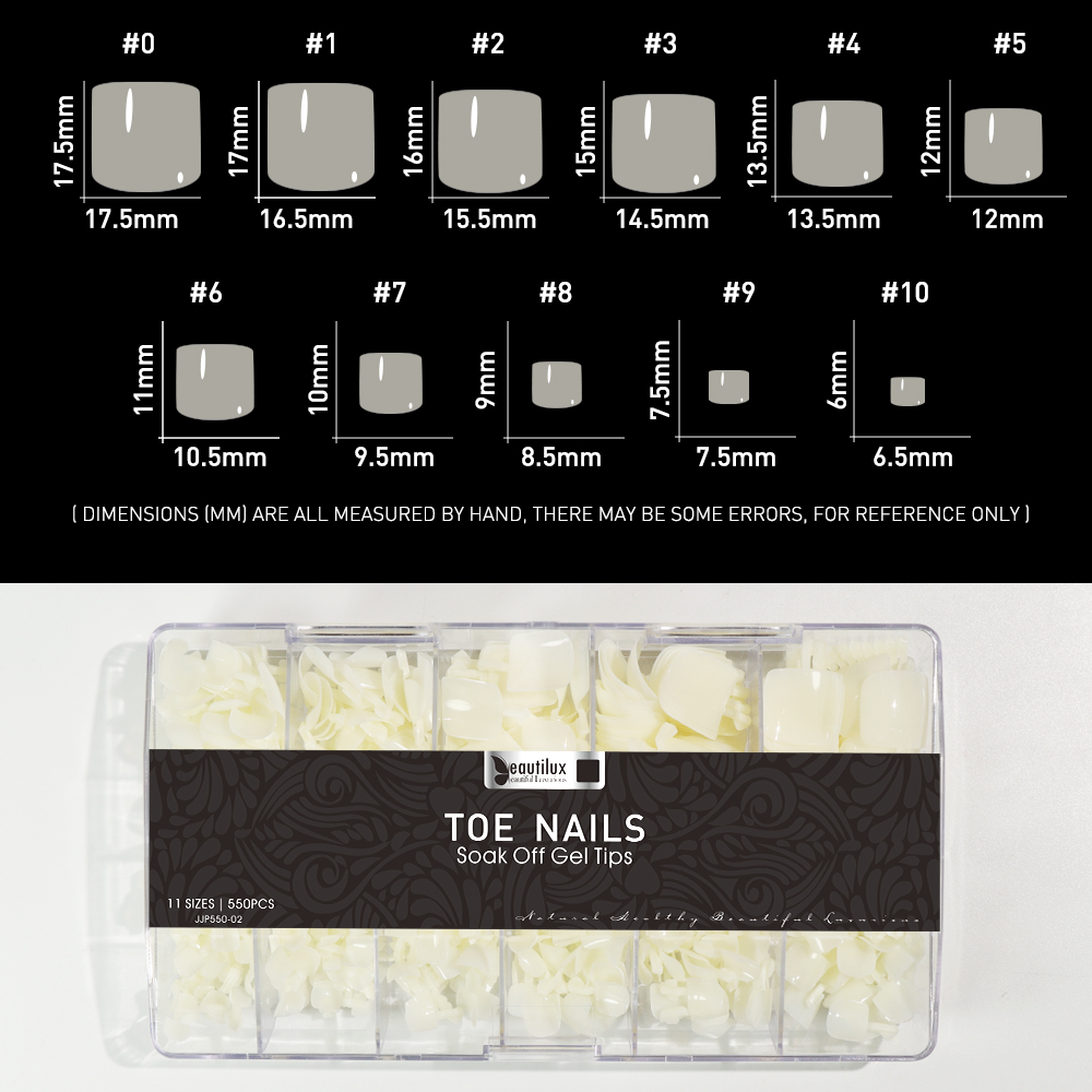 TOE NAILS 550PCS|WHITE