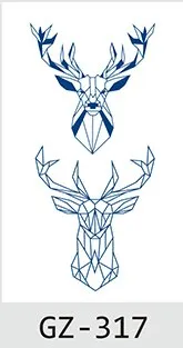 Temporary Waterproof Tattoo Stickers Butterfly Deer Rabbit Flower Juice Ink Lasting Boy Girl Chest Neck Hand Fake Bracelet Tatoo