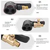 Bicycle Air Nozzle Brass Dual Head Adapter Converter Hose Adapter (Not Deflate)