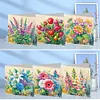 6pcs Diamond Painting Greeting Cards DIY Diamond Art Cards Crafts (Flower)