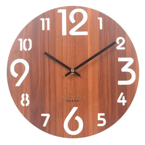 Wooden 3D Wall Clock Modern Design Nordic Brief Living Room Decoration Kitchen Clock Art Hollow Wall Watch Home Decor 12 inch