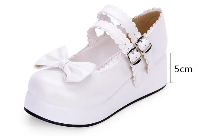 VCshoesWoman Mori Girl Lolita Cosplay Shoes Lady Mid Heels Pumps Women Princess Dress Party Shoes Pearlescent PU 5cm