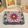 (US Local)Diamond Painting Storage Box DIY 5D Diamond Painting Jewelry Box (Flower B)