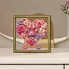 Heart Paw DIY Special Shape Double sided Print Clear Diamond Art Kit Wooden Framed Diamond Painting Kit(22x22cm)