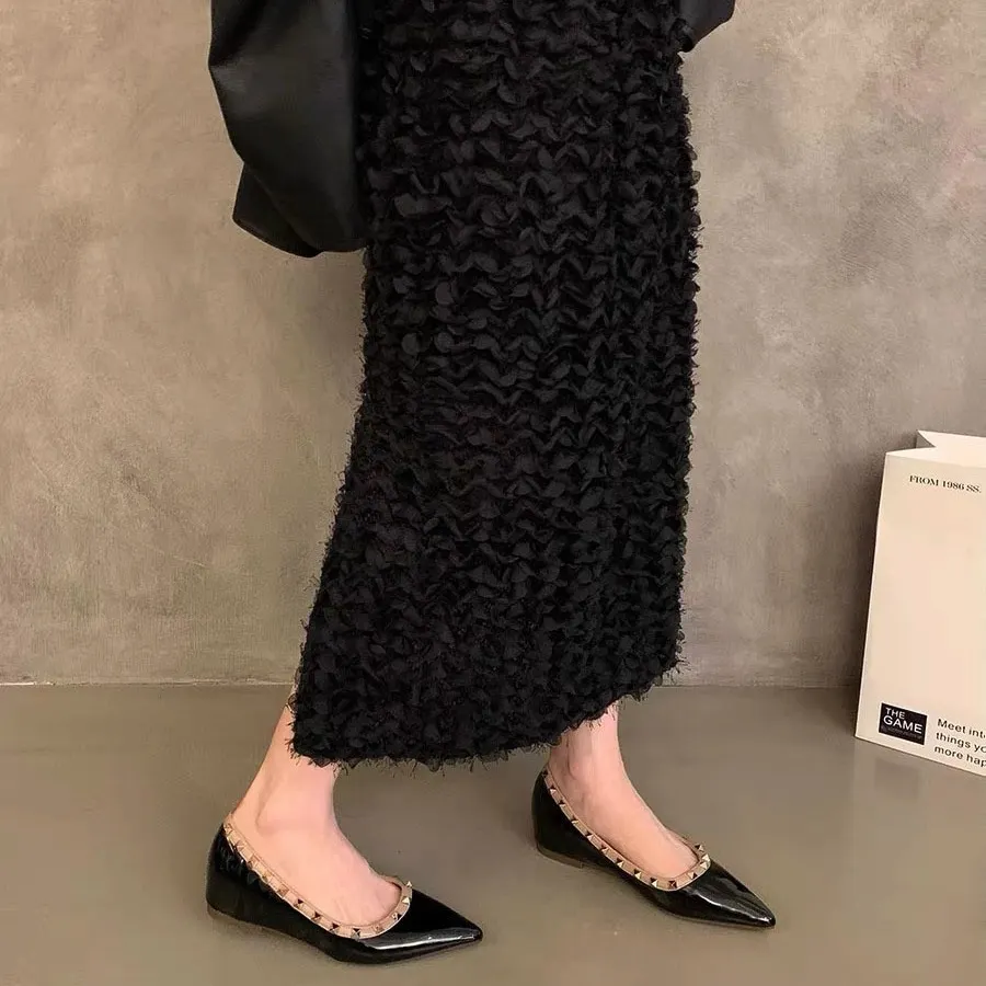 Breakj Breakj 5Cm High Rivet Tip Light-Mouthed Single-Shoe Women 2025 Summer New One-Legged Stubble Shoes Boat Shoes