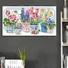 Flower Pot-14CT Stamped Cross Stitch Egyptian Cotton 47*28cm/18.5*11.02in
