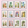12pcs Flower Arch 5D DIY Square Drill Diamond Painting Kits for Adults Beginners Home Decor Diamonds Paintings Gem Art 5.91x7.09in