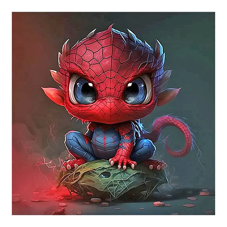 Marvel Spiderman Dragon 30*30CM(Canvas) Full Round Drill Diamond Painting gbfke