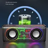 Transparent Bluetooth Speaker RGB Light Wireless Bluetooth Speaker Dual Subwoofer Desktop Speaker TWS High Volume Mecha Cannon
