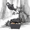 Floating Teapot Fountain Decoration, Fountain Decoration USB 5V Battery Power Supply Desktop Waterfall Decoration With LED Light Stone, Suitable for Living Room Home Office Desktop Small Fountain to Attract Wealth and Flowing Water Ornaments