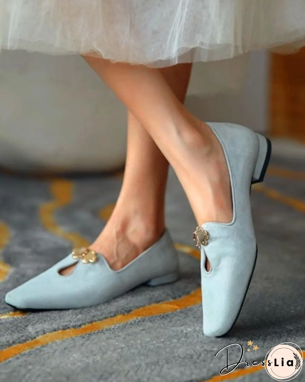 Suede Square Toes Loafers Slip-on
