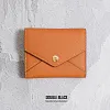 Short wallet made of top-grain cowhide, multi-functional color-blocked wallet, document holder, and card holder
