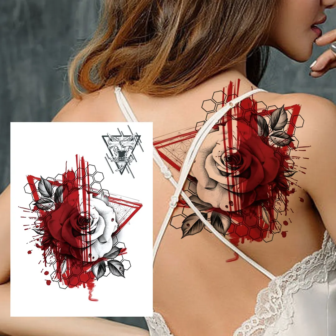 Sdrawing Mouth Skeleton Temporary Tattoos For Women Men Child Boys Halloween Fake Clown Tattoo Sticker Owl Skull Demon Tatoo Body Arm