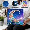 DIY Pearl Painting Moon in the Lake for Home Decor with Frame(25x25cm)