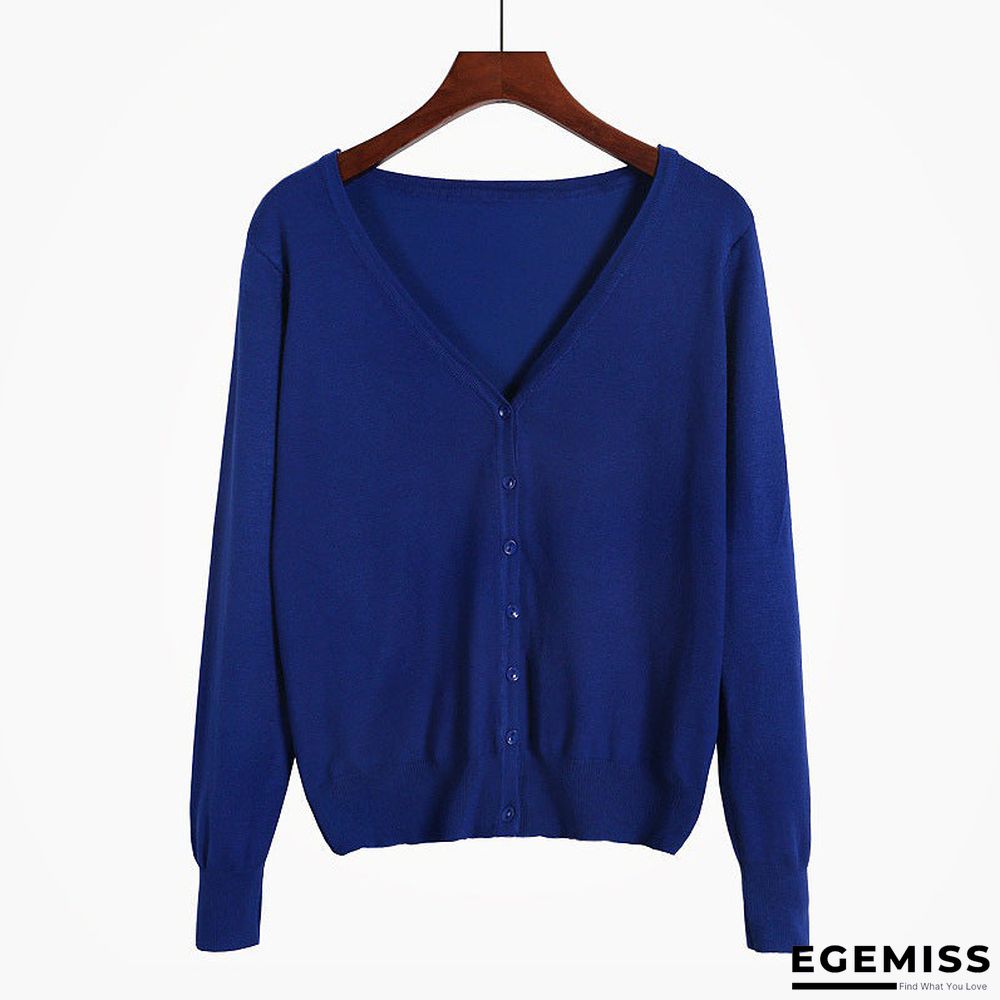 Cardigan Long Sleeve V Neck Air Conditioned Shirt Slim and Simple | EGEMISS