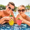 3/6pcs Drinking Cup 500ml Pineapple/Strawberry Shape Creative Beach Party Favors
