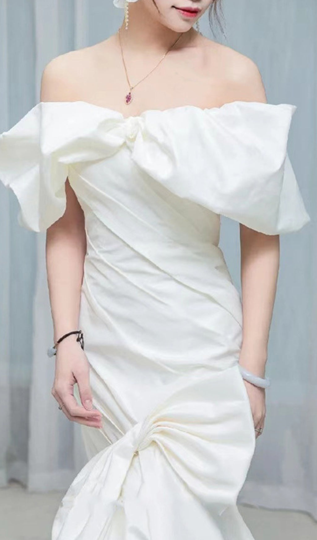 Aviatrix White Bow Wedding Dress Flowering Girl