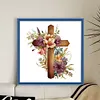 (Stamped/Counted) Wooden Flower Cross - 11CT Cross Stitch 40*40cm