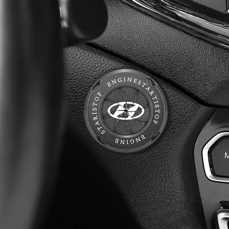 Car mechanical style one-click start car LOGO protective cover