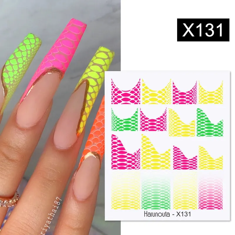 1Pc Spring Water Nail Decal And Sticker Flower Leaf Tree Green Simple Summer DIY Slider For Manicuring Nail Art Watermark