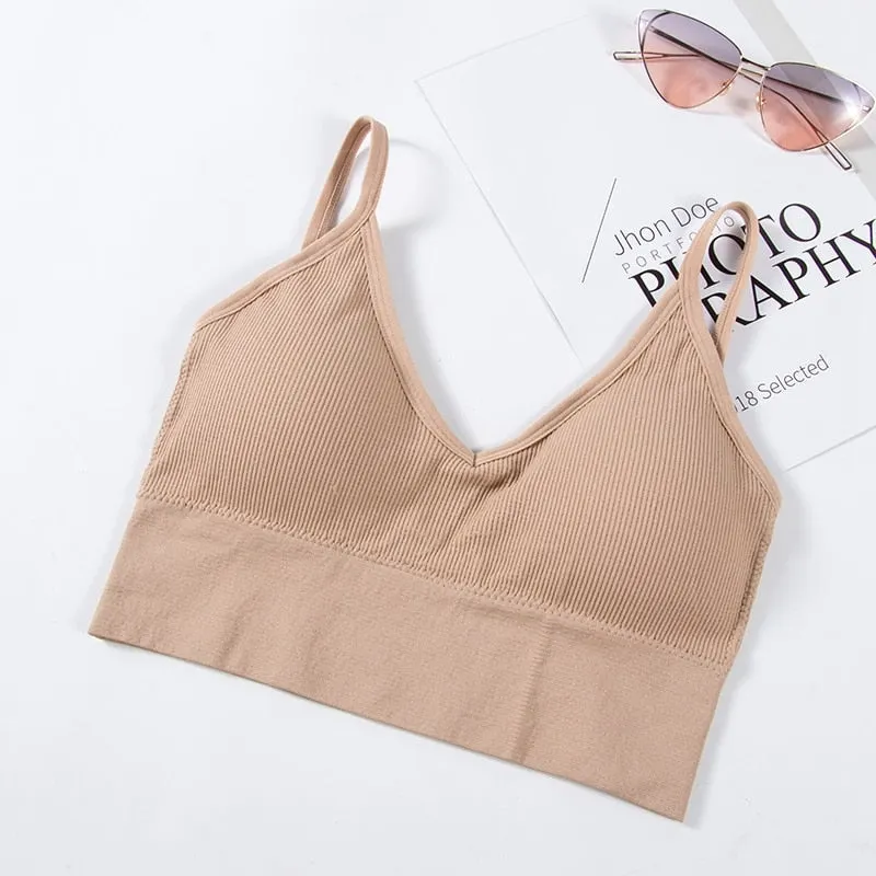Open Back Tank Top Brassiere Comfortable Seamless Bra For Women Wirefree Underwear Soft Sexy Bralette Backless Bras
