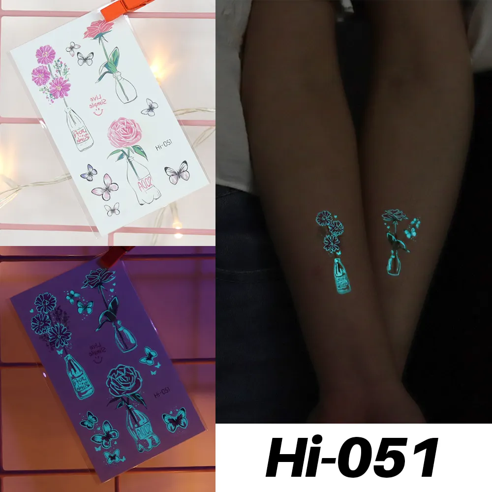 Sdrawing Luminous Tattoo Hand Finger Starry Star Universe for Kids Fake Tattoo Glowing In Dark Waterproof Temporary Tattoo Stickers