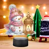 (US Local)Acrylic Double Sided Xmas Snowman 5D Diamond Painting Night Light for Tabletop