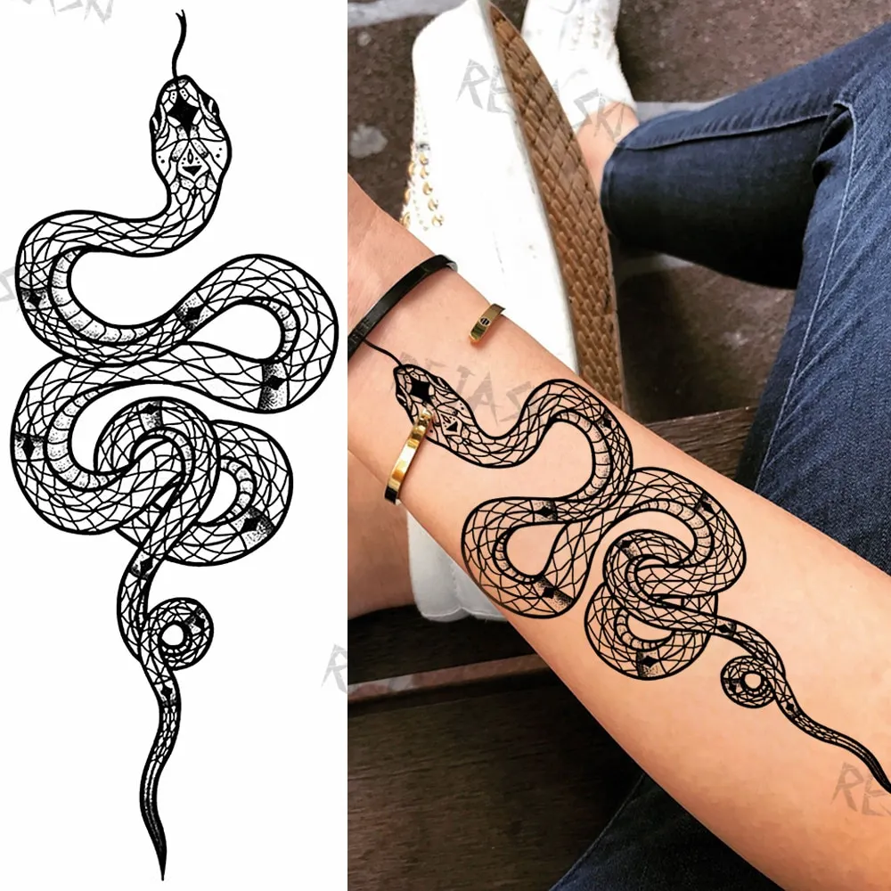 Sdrawing Rose Jewelry Water Transfer Tattoo Stickers Women Body Chest Art Temporary Tattoo Girl Waist Bracelet Flash Tatoos Flower