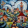 Colorful House - 14CT Counted Cross Stitch - 40*40cm