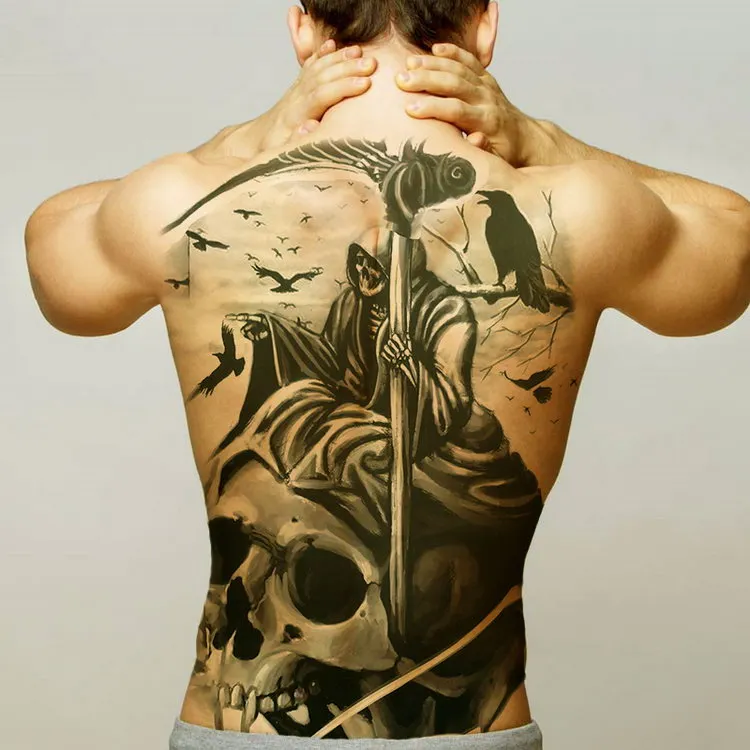 temporary men tattoos water transfer tattoo full back large tatoo fake dragon wings tattoo and body art sticker sexy decals big