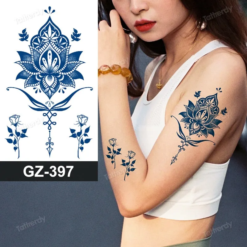juice long lasting tatto sticker wings angel moon sun compass dragon fake tattoo waterproof transfer tatouage temporaire femme