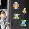 (US Local)6Pcs Acrylic Wine Glasses Diamond Painting Fridge Magnet for Adults Beginners Craft Kit