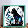 Black Cat Butterfly-11CT Stamped Cross Stitch 40*40cm