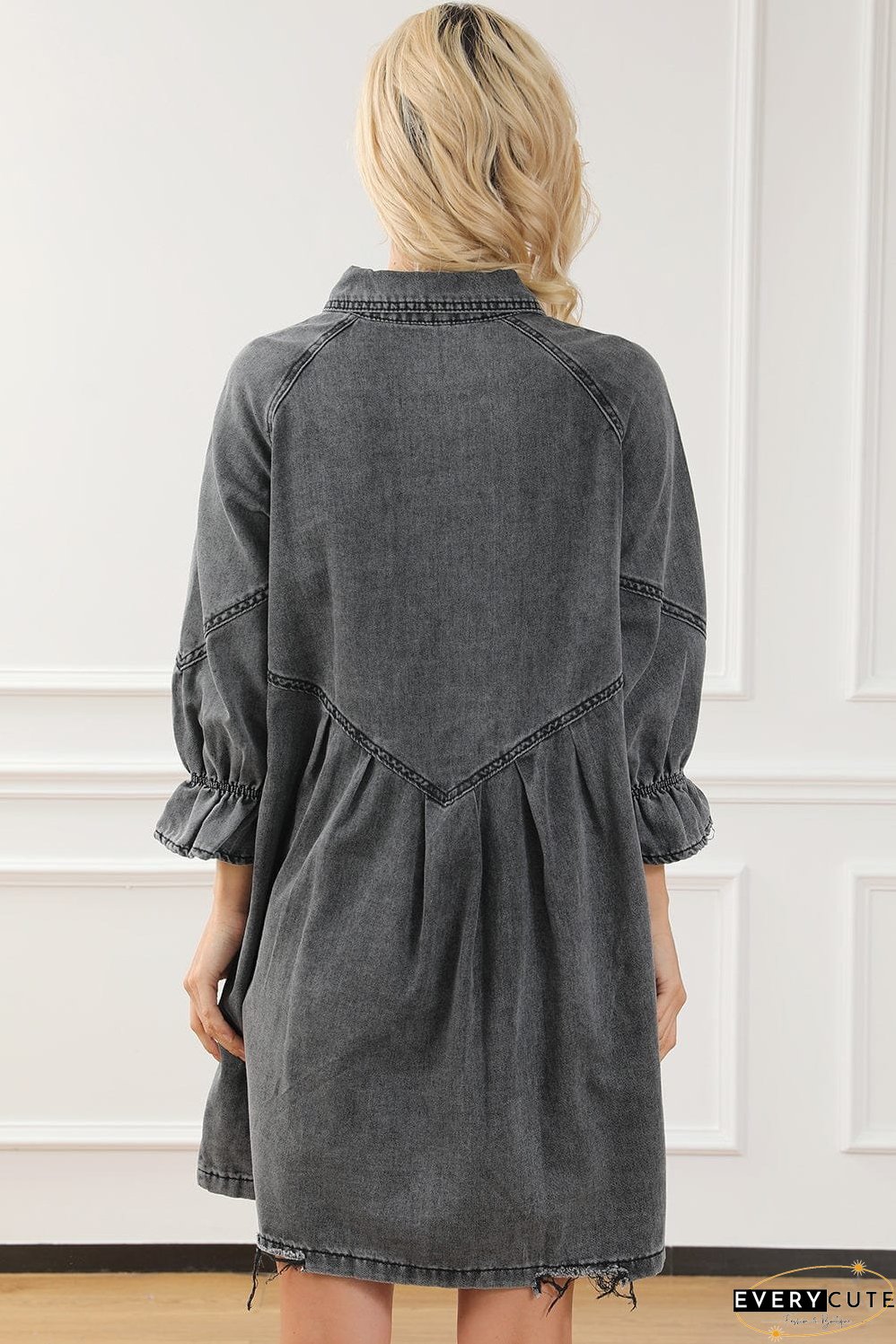Drop Shoulder Denim Dress